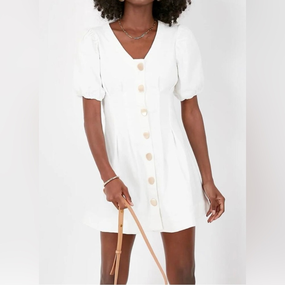 Hyacinth House White Denim Emelia Mini‎ Dress Sz 2XL